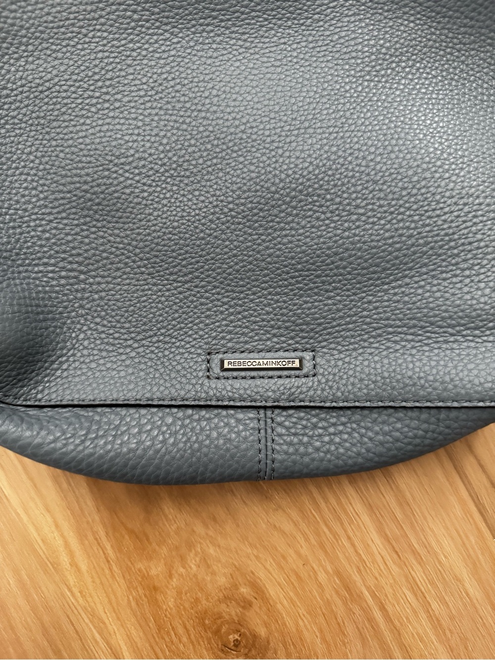 Rebecca Minkoff purse, Crossbody, Blue Pebbled Leather Studded Shoulder Bag - Picture 3 of 8